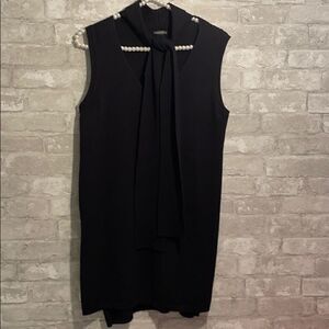 Hannah Black Knit Sweater Pullover with Tie Scarf Size Medium